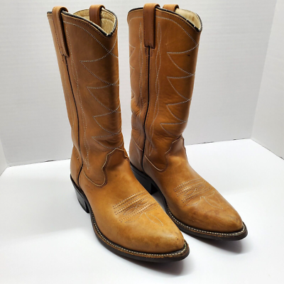 HH Classic Cowboy Boots 1902 Light Brown USA Size 7-1/2 D 