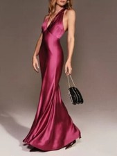 NWT Reformation Daniela Silk Maxi Dress Hibiscus Tea Size 8