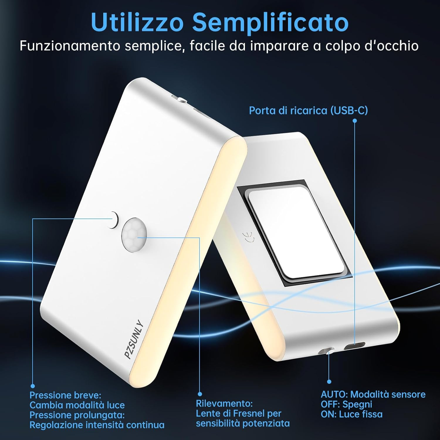 Luce Notturna Design RGB 6 Pezzi - Illuminazione d'Ambiente Sensore - 2