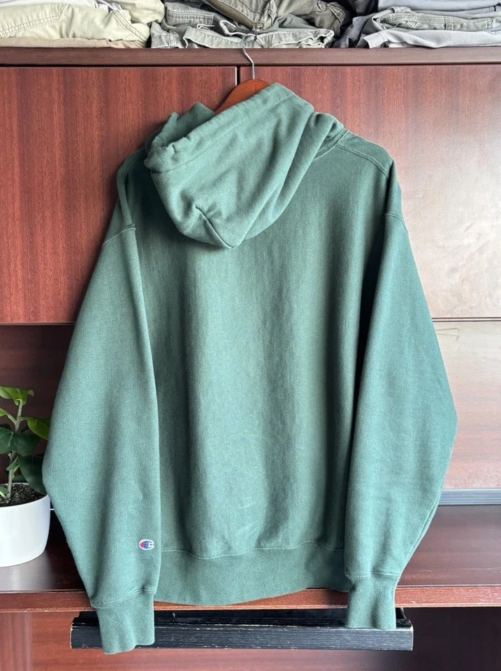 Винтажная толстовка с капюшоном 1990-х Sun Faded Champion обратного плетения Michigan State College - Изображение 2 из 4