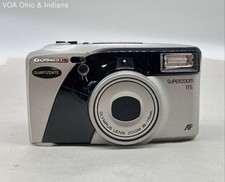 Vintage Olympus Superzoom 115 analoge Kompaktkamera 35 mm Quartz Datum AF