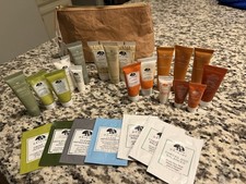 Origins 26 Piece Skin Care Gift Travel Set New NIP Ginzing Drink  Up Ginger Bag