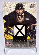 2000-01 SPx Andrew Raycroft  jersey rookie card #121. rookie card picture
