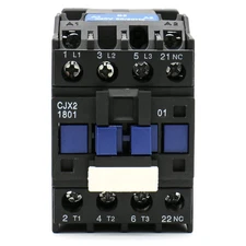 3-Pole AC Contactor CJX2-1801 220VAC Coil, 3NO+1NC Auxiliary, 660V 3-Phase, DIN 