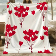 Cute Goose Valentine Print Throw Blanket Playful Love Theme