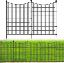 No Dig Dog Fence Panels - 40" Tall Decorative Garden Barrier, Rustproof Edging