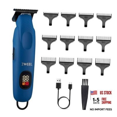 Professional Beard Trimmer for Men - Electric Hair Clippers, Zero Gapped Blue