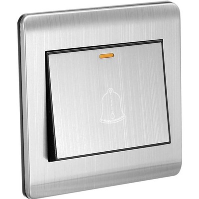 Türklingel Druckknopf Schalter Silber 86x86mm Edelstahl AC250V 16A