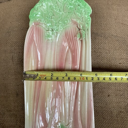 Vintage Pottery Celery Plate - Cottage Kitchen - Picture 8 of 9