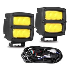 4 Inch 2Pcs 120W Amber Led Pods Yellow Fog Lights Super Bright Driving Fog