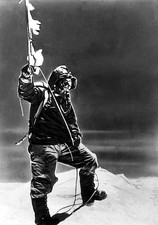 The sherpa guide, Tenzing Norgay, at peak Mount Everest Norgay- 1953 Old Photo