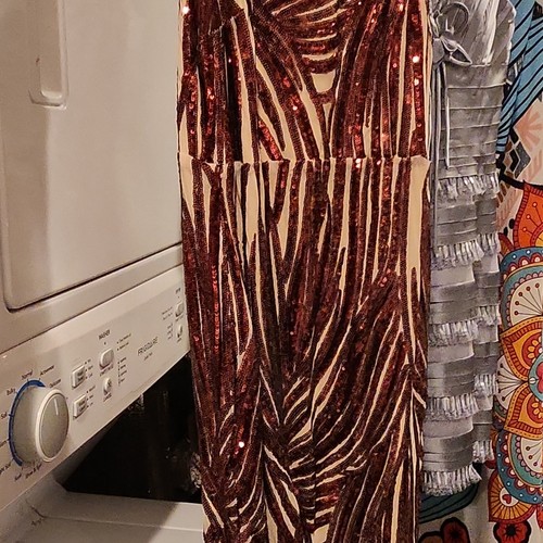Babeyond Brown/Beige Animal Print Bodycon Scoop Neck Sleeveless Long Dress OS