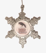 Old Crow Christmas ornament, Old Crow Whiskey Logo Xmas snowflake ornament