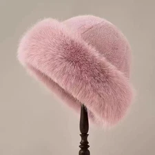 Fluffy Fur Bucket Hat Women Winter Warm Plush Fisherman Hat Soft Cozy Cap Gifts