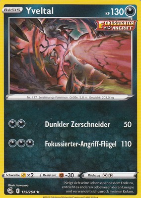 Yveltal 175/264 Fusions Angriff Pokemon Karte Deutsch