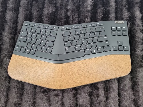 Clavier Ergonomique Sans Fil Lenovo Go Split - QWERTY US - Gris Avec Repose-poignet