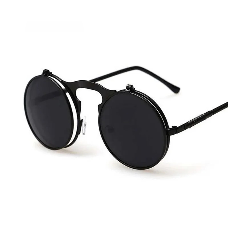 Polarized Round Sunglasses ND9 Adjustable Dimming UV400 Retro Punk