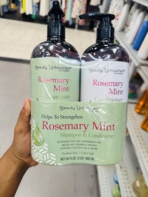(2-Pk) Beauty Untouched  ROSEMARY MINT Biotin Strengthen SHAMPOO + CONDITIONER