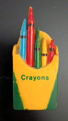 Vintage Box of Crayons Contents: 5 Crayons Five Different Colors Magnet