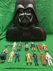 Vtg Star Wars Lot of 14 1977-80's Figures Darth Vader Storage Case 1980's Loose