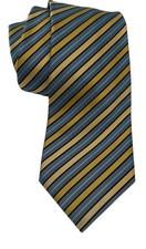 ERMENEGILDO ZEGNA Men Sz 3.5x59" Striped 100 Silk Tie ITALY Made TA3 NW/OTs