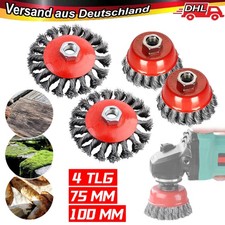 4x Topfb&uuml;rste Winkelschleifer-Bohrmaschine Kegelb&uuml;rste Rundb&uuml;rste M14 Flex-Draht