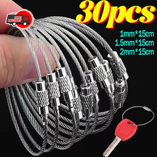 Steel Wire Keychain Loop Screw Lock Cable Ring for Keys Hanging Gear