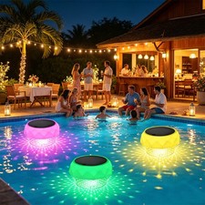 Solar Power Swimming Pool Light Floating LED Pond Lights RGB Hot Tub Spa Lamp