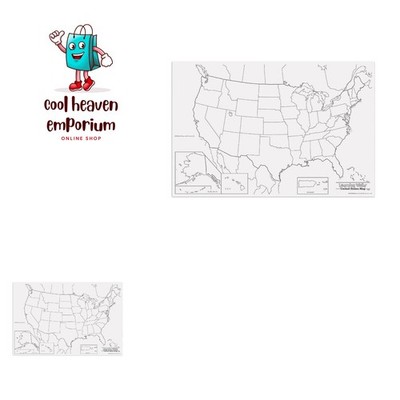 Giant Map, 48'' Width, 72'' Length, Black/White