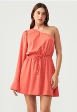 Tussah Lettie Coral Mini Dress One Shoulder BNWT Cocktail Party Tropical AU 14
