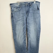 TK Axel Men’s Medium Wash Harbor Color With Decorative Pockets Slim Boot 38x32”