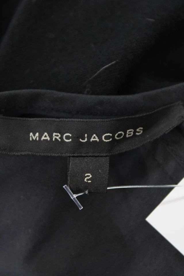 Mini Vestido Marc Jacobs Mujer Lana Plisado Cintura Imperio Sin Mangas Negro Talla 2 Foto 4 de 4