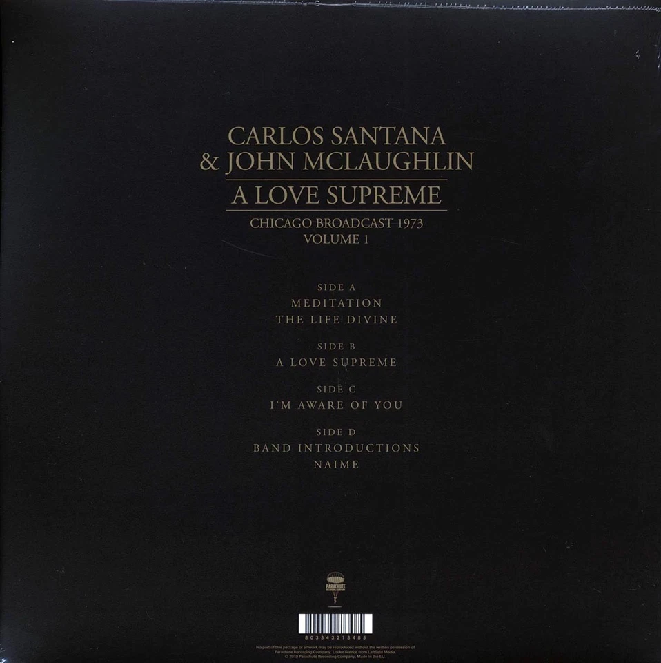 Carlos Santana John McLaughlin - A Love Supreme Volume 1 Chicago 803343213485 - Image 2 of 2