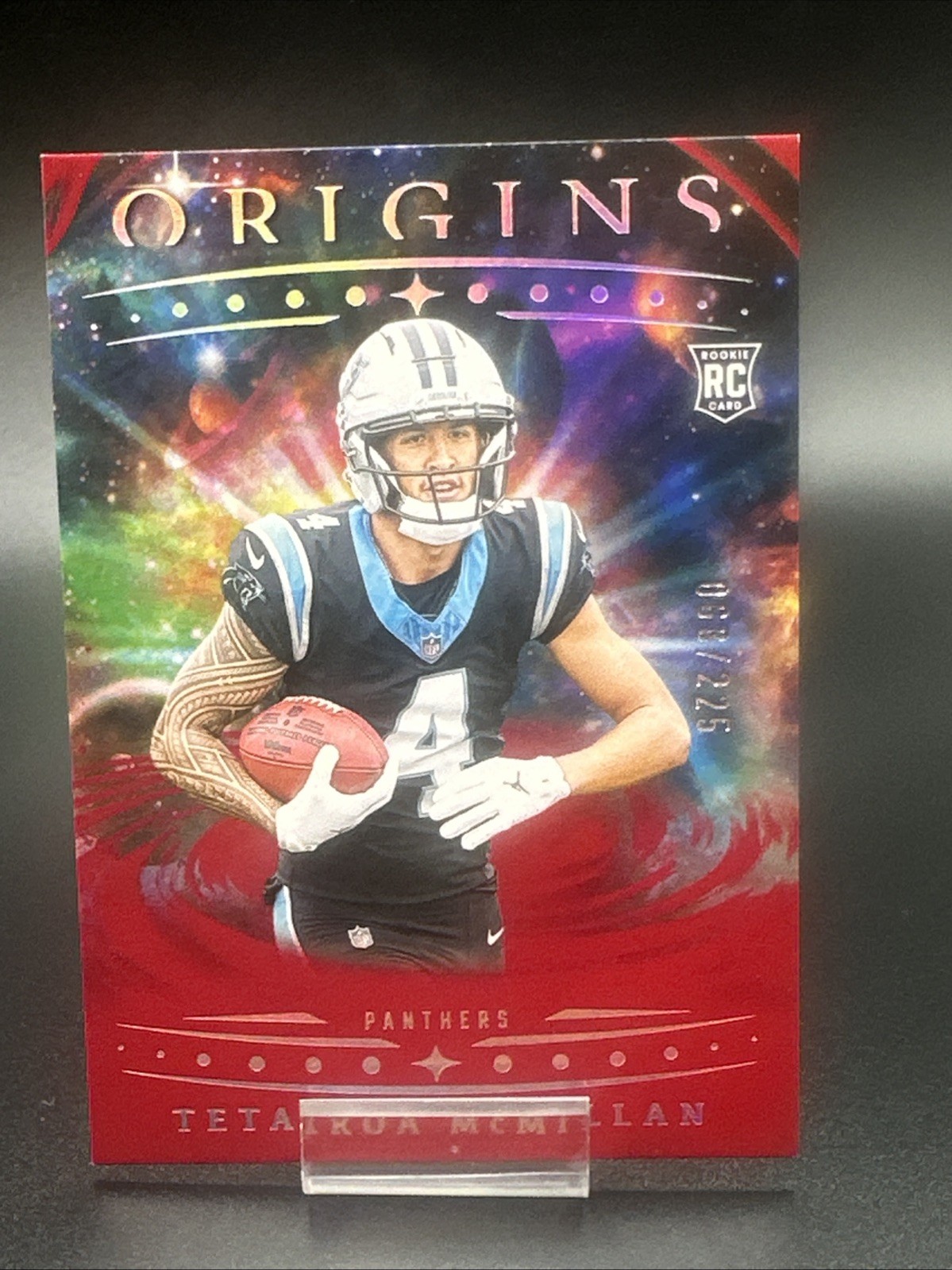 2025 Panini Football Origins Tetairoa McMillan Rookie #116 RC Red /225 Panthers