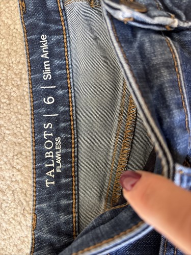 Talbots Jeans Women's SZ 6 Flawless Five Pocket Slim Ankle Blue Denim Stretch - Picture 6 of 11