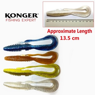 Lange weiche Köder Angelköder Jigkopf Tackle Twister Schwanz Maden Dorsch Rig 13,5 cm UK