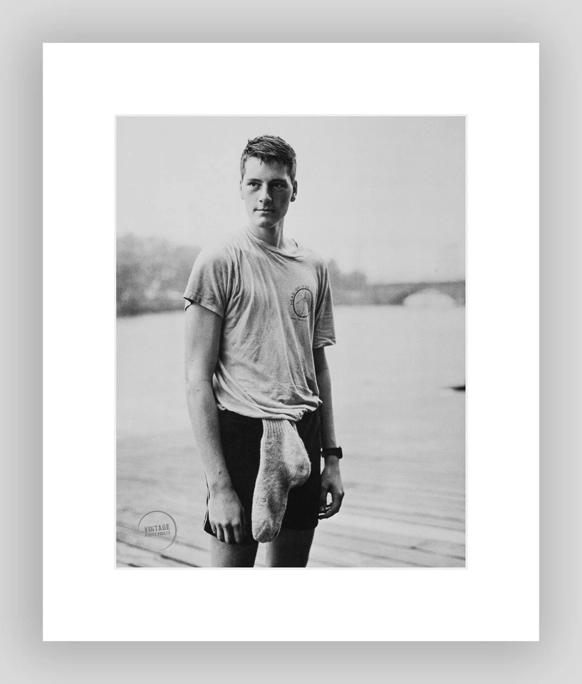 复古布鲁斯·韦伯照片打印哈佛新生划船船员肖像 1985 年垫 13x16 — 第 2/2 张图片