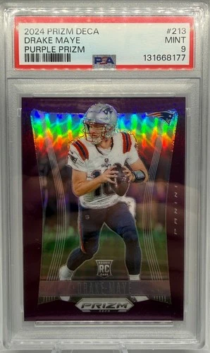 2024 PANINI PRIZM DECA PURPLE PRIZM #213 DRAKE MAYE /99 PSA 9
