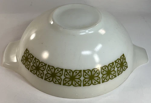Vintage Pyrex 444 Verde Green Square Flower Mixing Bowl 4 Qt Made In USA NICE