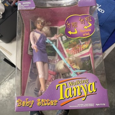 Vintage 90s Rare Walking Tanya Baby Sitter Doll Giochi Preziosi Toys Stroller