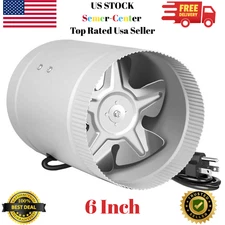 Simple Deluxe 6 Inch Inline Fan 240 CFM, HVAC Booster 6 Fan, Silver 