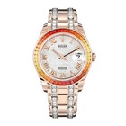 Rolex Datejust Pearlmaster Watch 39MM Diamond Pave Roman Numerals Dial Rose Gold