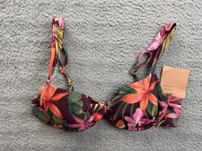 Shade  Shore Bikini Top Womens 34C Multicolor Tropical Floral Padded Swim Beach
