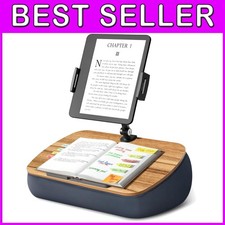 Lap Cozy Kindle Pillow Stand with 360  Tablet Holder, Gray