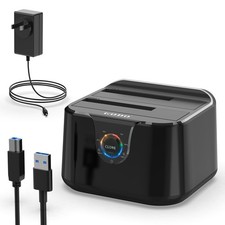 USB 3.0 to SATA III Mini Dual Bay External Hard Drive Docking Station for 2.5...