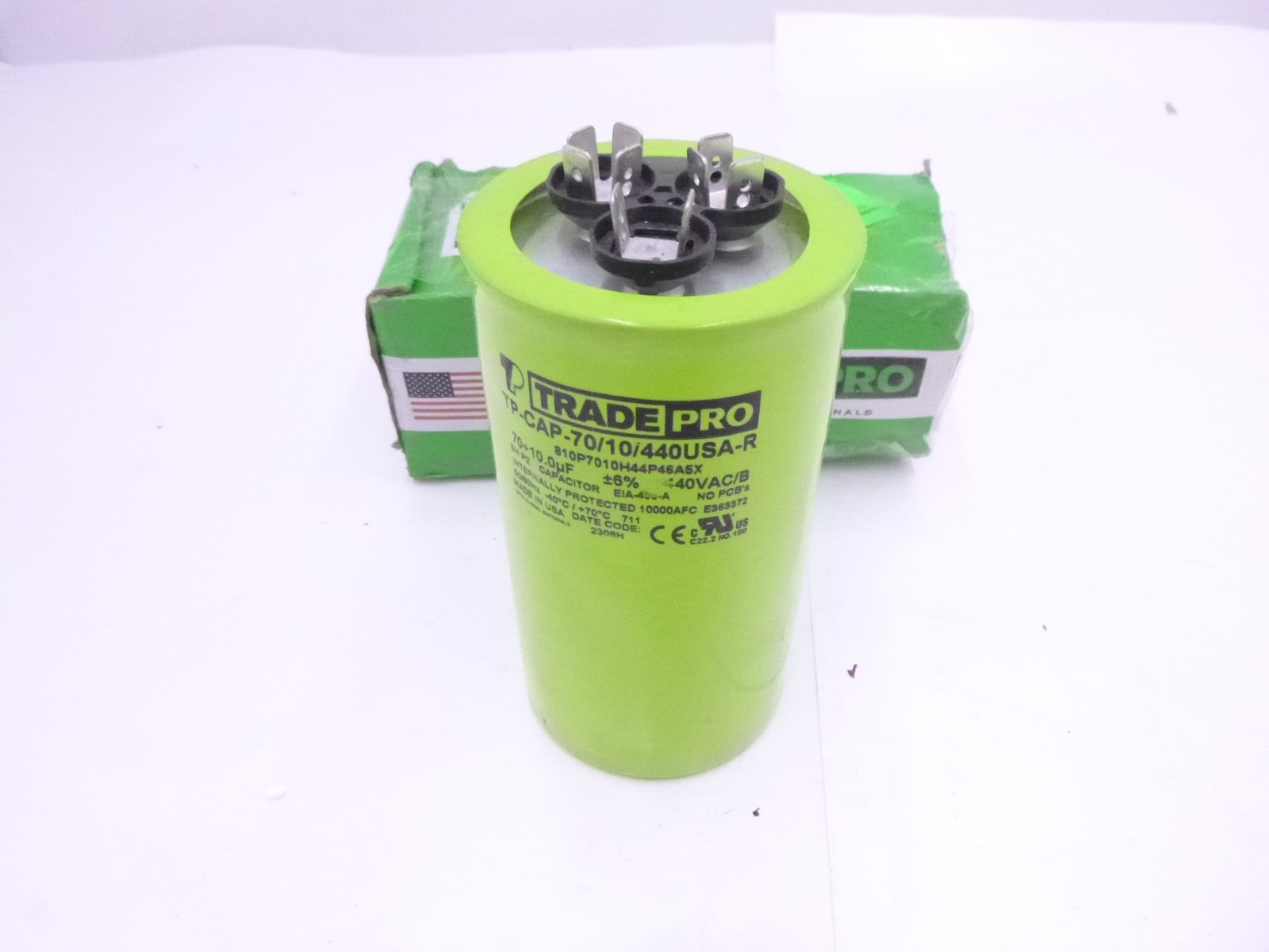TRADEPRO TP-CAP-70/10/440USA-R Motor Run Capacitor 7+10 MFD 440Volt