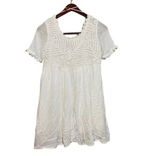 Urban Outfitters x MINKPINK Women's Crochet Top Gauzy Dress White Small