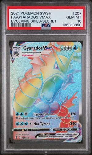 2021 POKEMON SWORD & SHIELD EVOLVING SKIES SECRET FULL ART/GYARADOS VMAX PSA 10