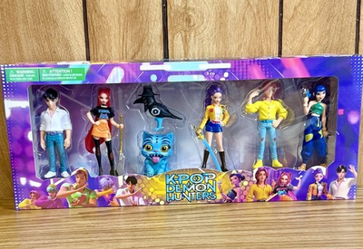 #ad Kpop Demon Hunters Action Figure Toys Set of 7 Pcs Includes the Cat and Bird $27.75