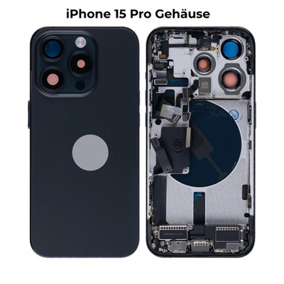 Apple iPhone 15 Pro Komplett Gehäuse Black Titanium A3102 A2848 A3101 A3104 OEM